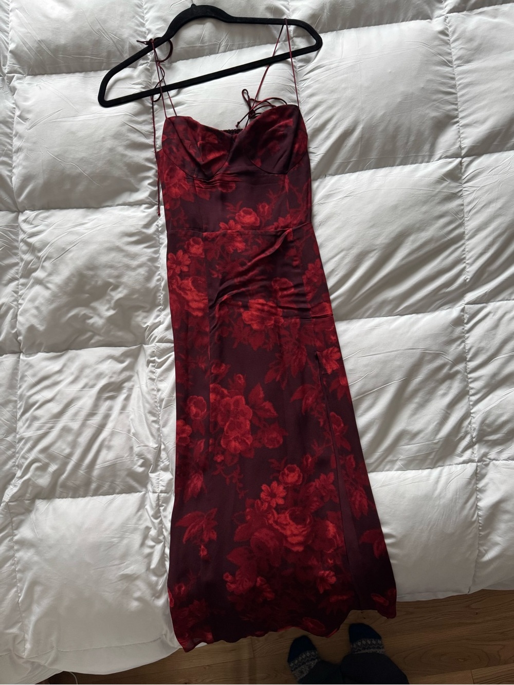 Set of 2 Reformation Dresses: Floral Midi (Red & Green)